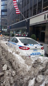 Lonely NYC cop car